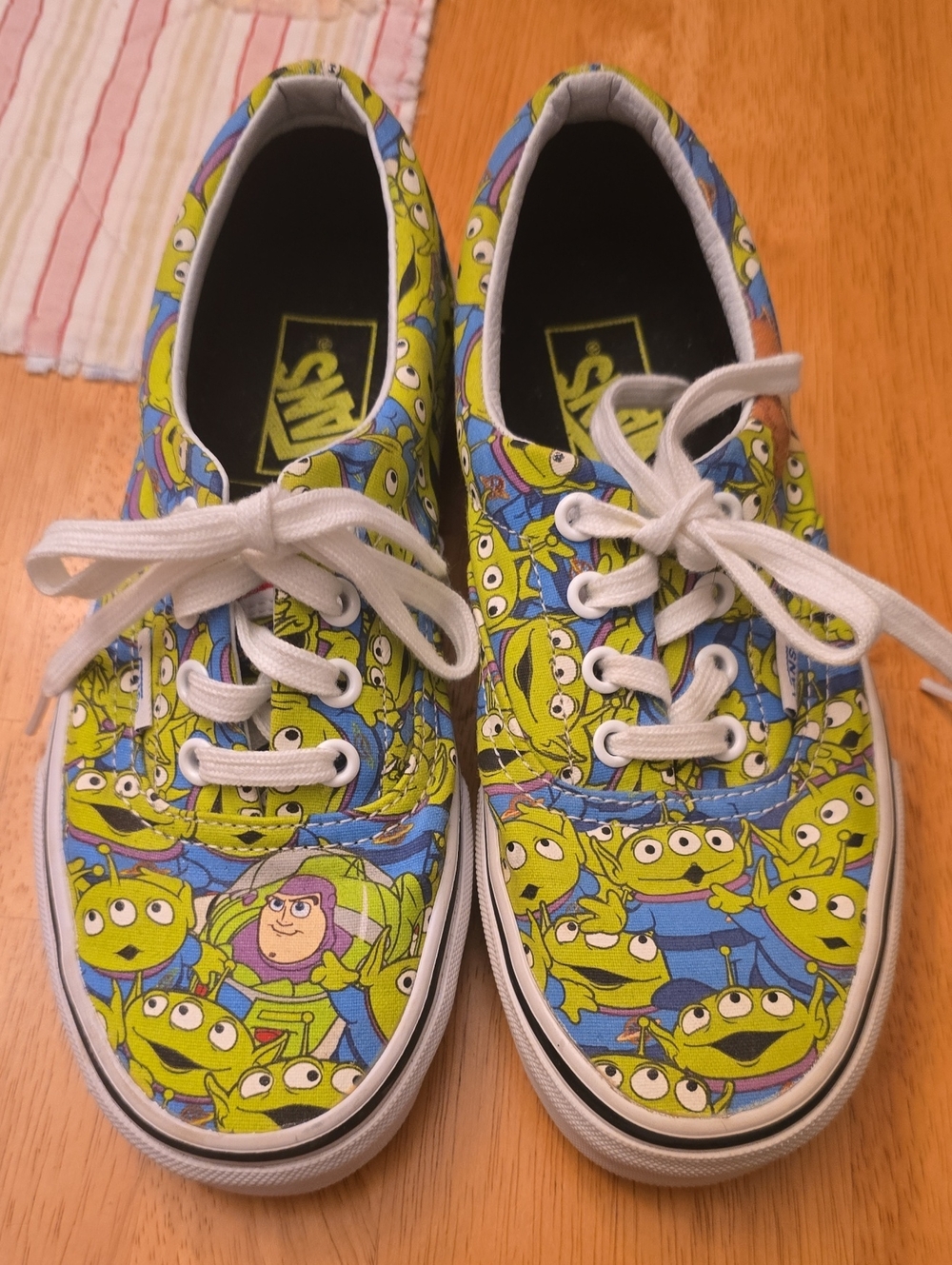 Vans Toy Story Adult Alien Print Lace-Up Sneakers - Green/Blue Size 6.5 Women